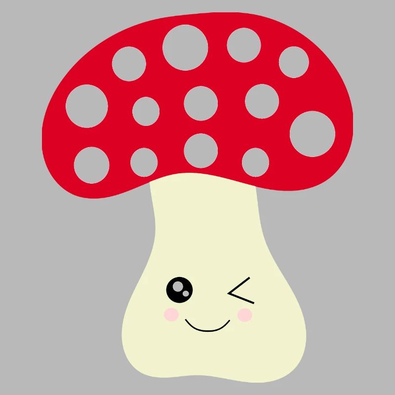 Kawaii champignon Toadstool mignon rouge avec visage