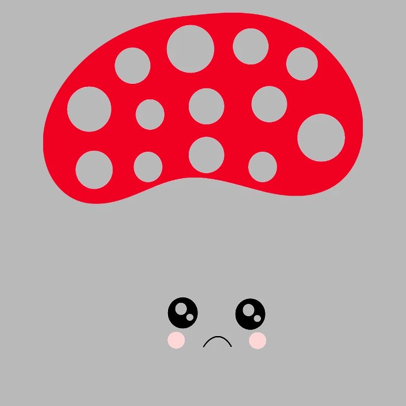 Kawaii Mushroom Toadstool cute red with face