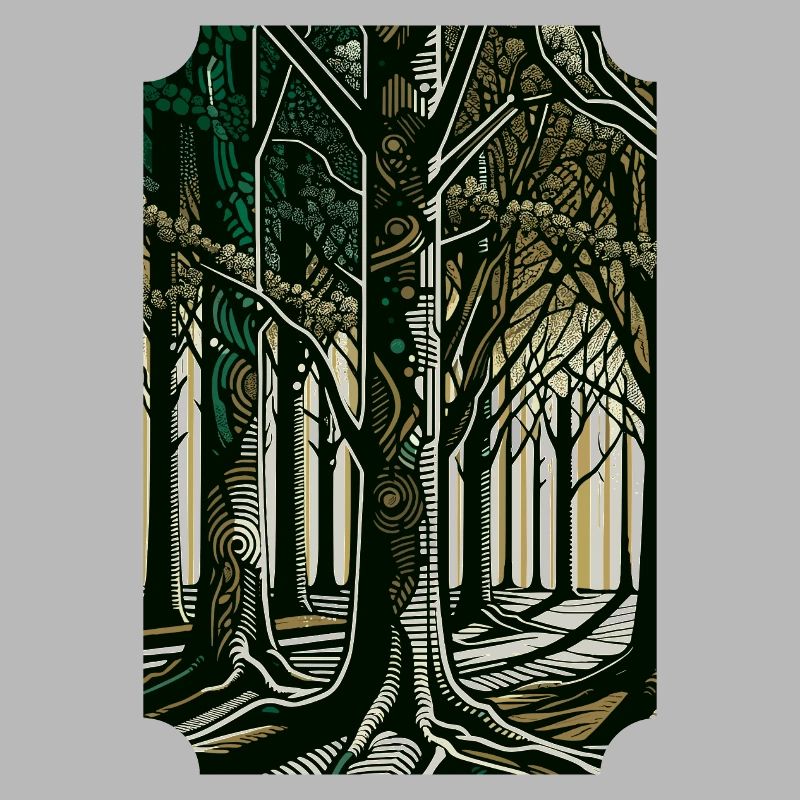 Enchanted Forest Pathway: Abstrakte Baumkunst