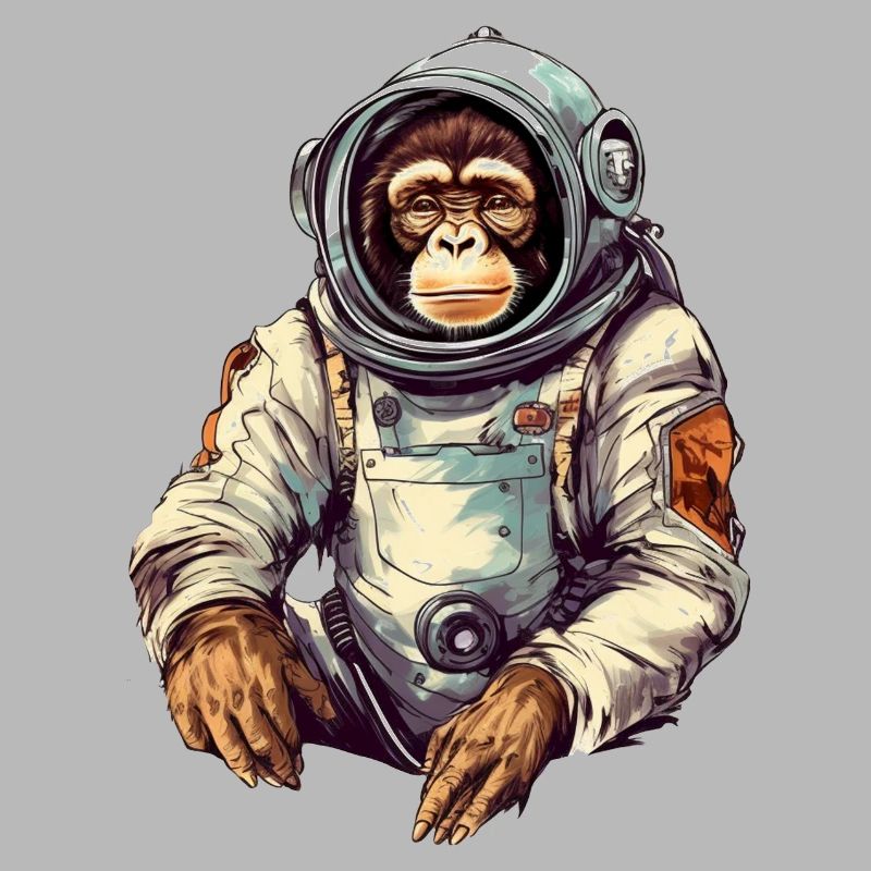 Space Monkey Retro Dessin