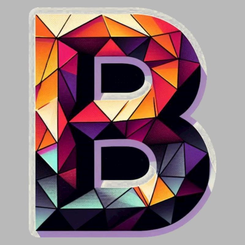 Buchstabe B Polygon bunt