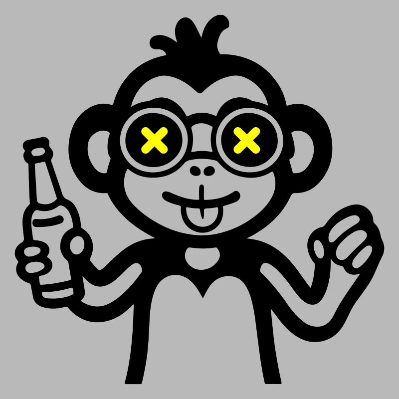 Monkey Drinking Funny Beer