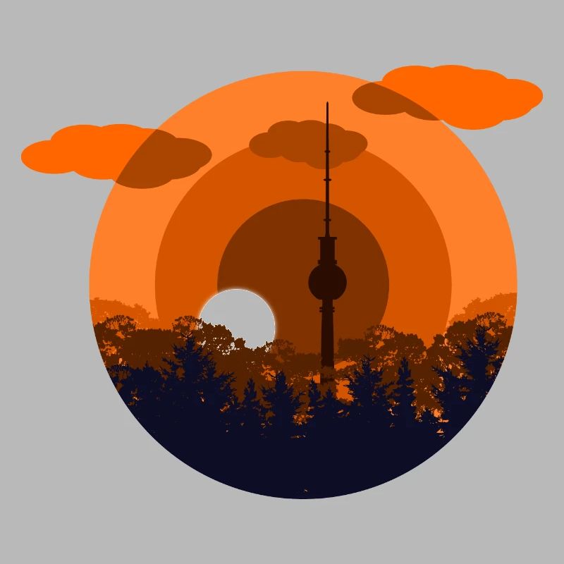 Fernsehturm morgens im Wald