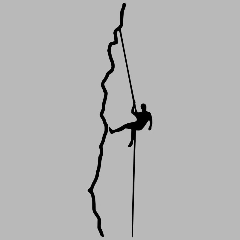 Climber rappelling