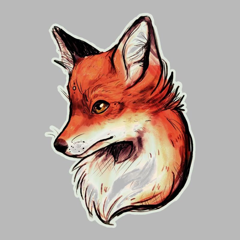 Fox head drawing art Fox