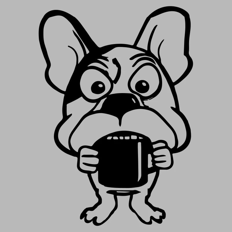 Hund mit Kaffeetasse Kaffeetrinker Geschenkidee