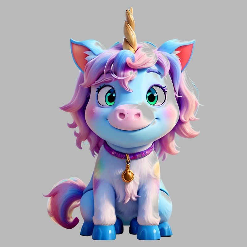 Buntes 3D-Einhorn