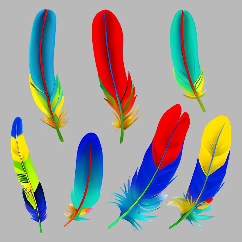 Parrot feathers