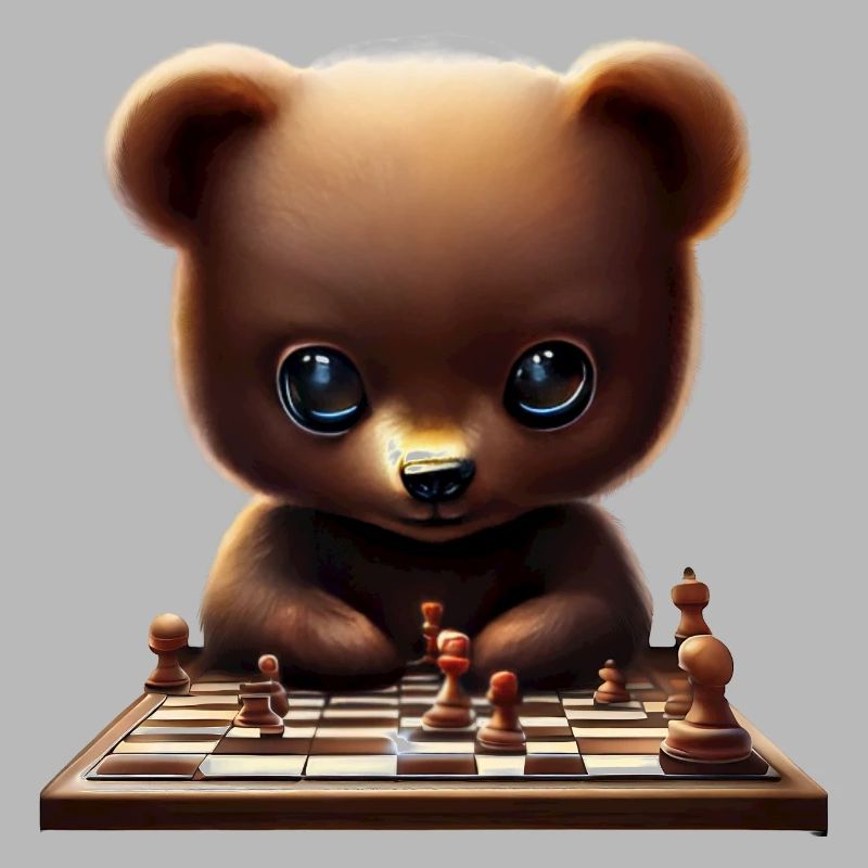 Bear playing chess