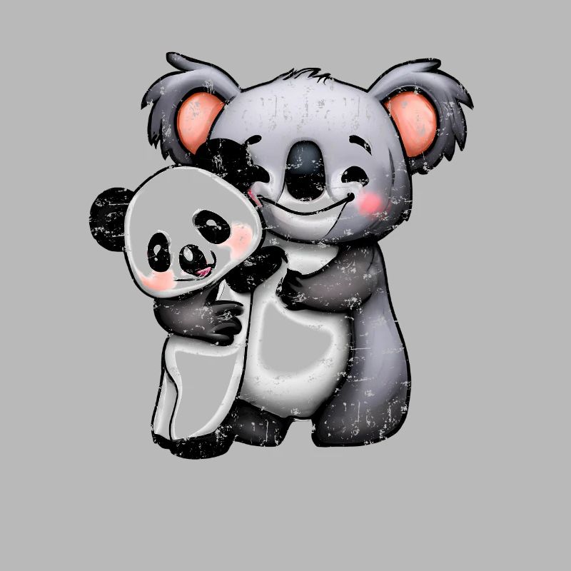 Mignon Koala Bear et Panda Bear Squeeze Grunge
