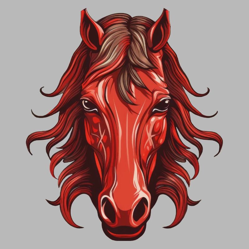 Rotes Pferd - Pferdekopf Design