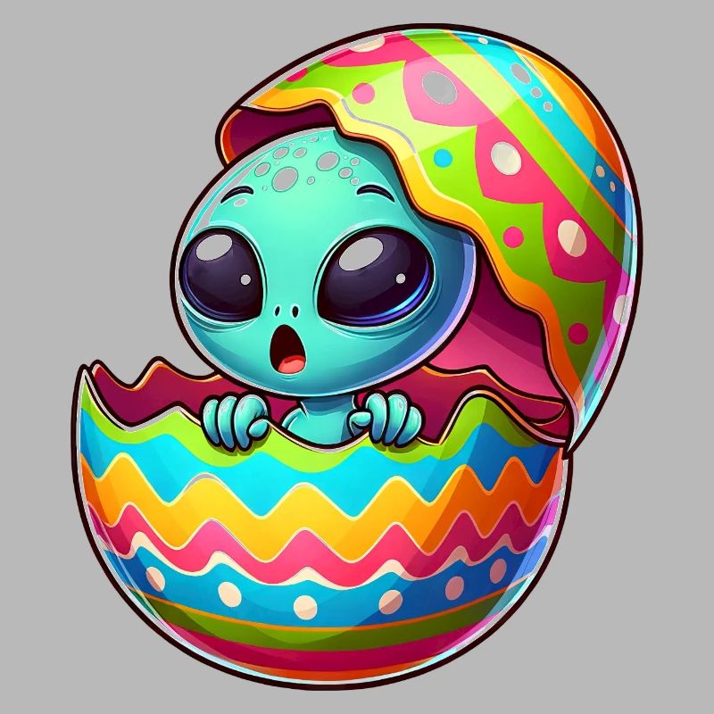 Conception colorée d’oeuf de Pâques extraterrestre éclosion