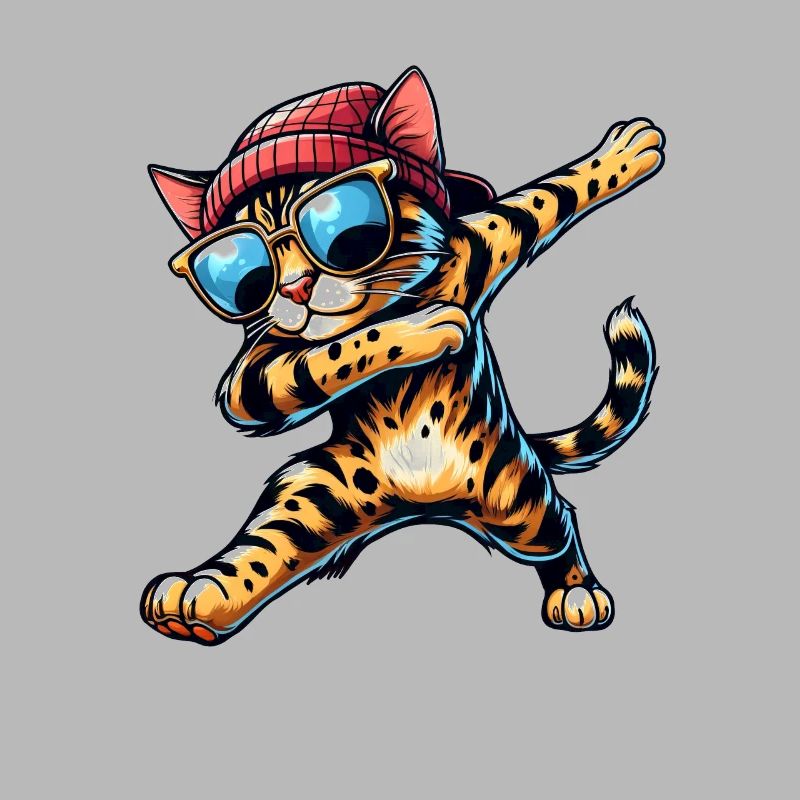 Cool Bengal Cat Dabbing Comic