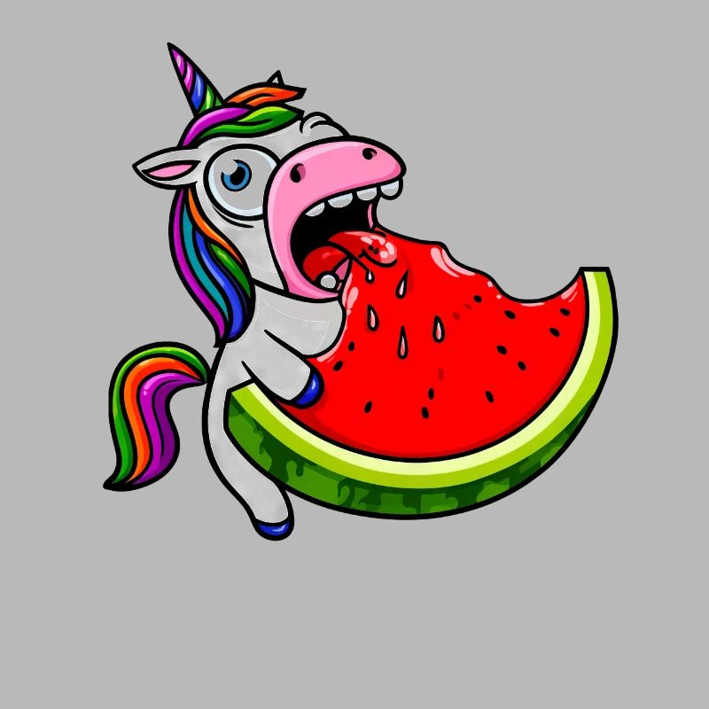 Unicorn Melon Cute Comic Crazy Funny