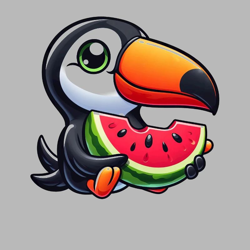 Toucan oiseau de paradis pastèque été