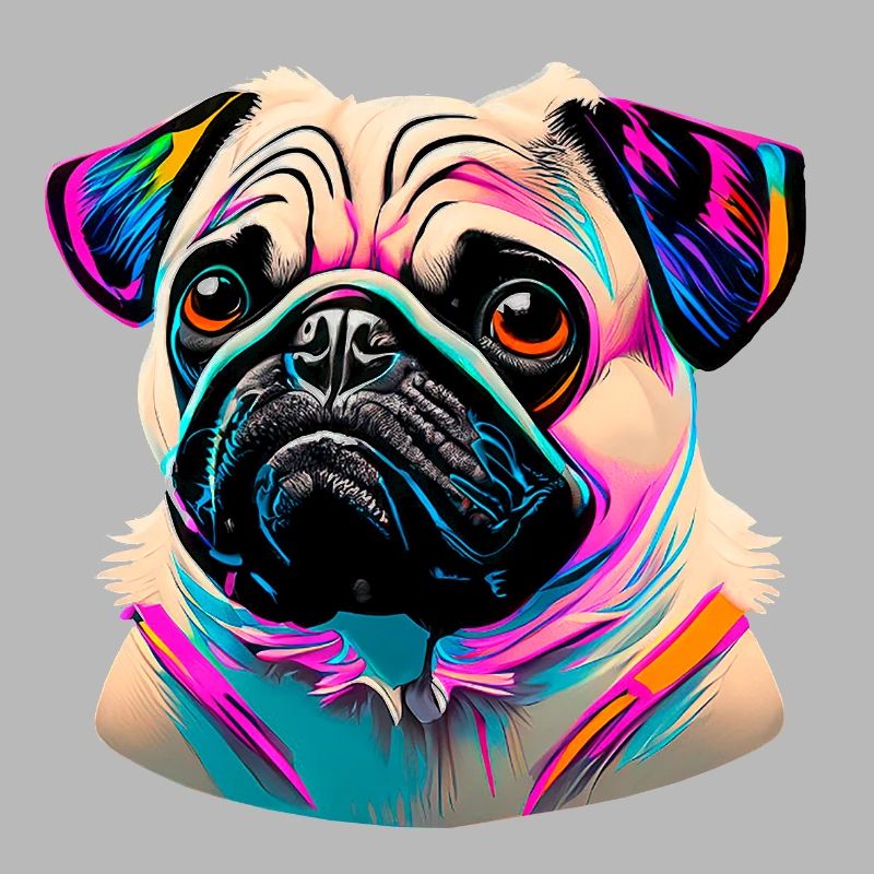 Mops Kopf Pug Graffiti