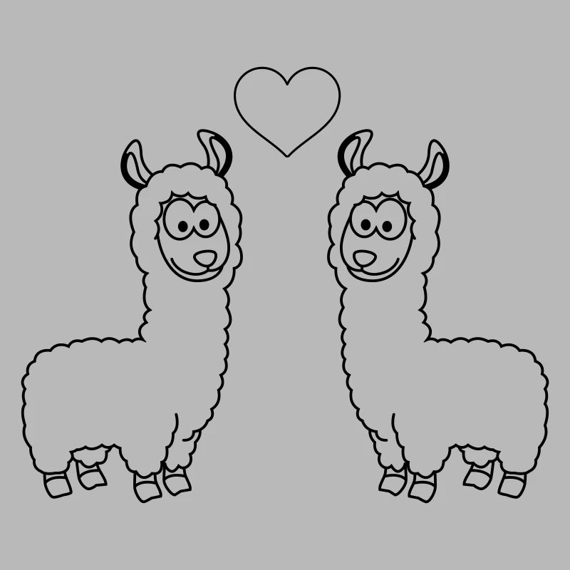Alpaka Comic Paar liebe