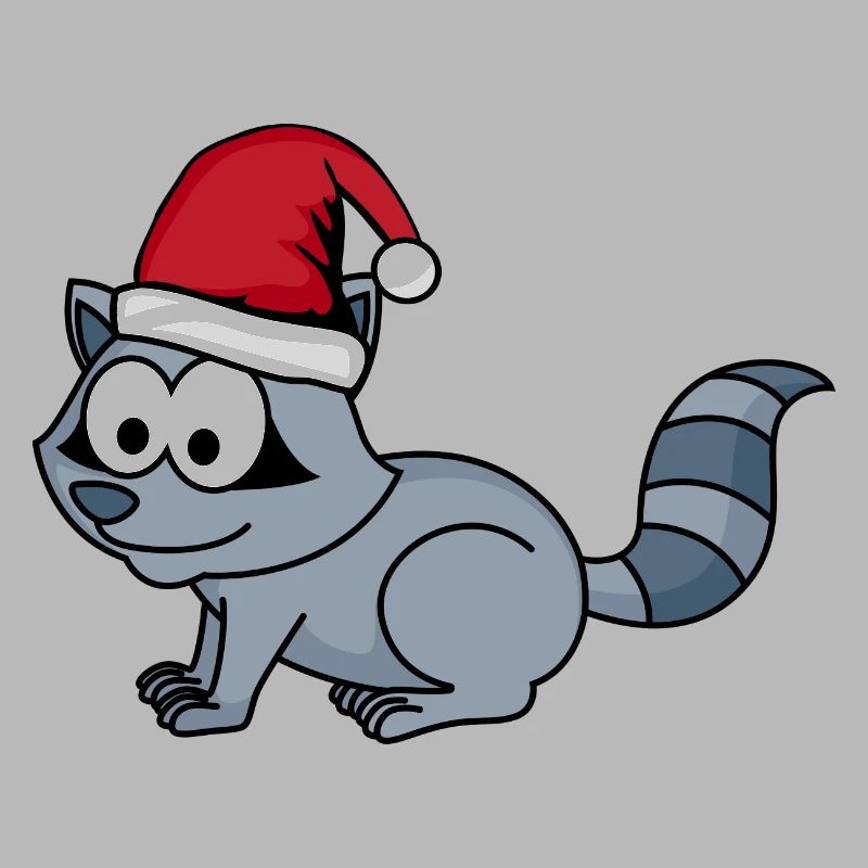Waschbär Comic Weihnachten