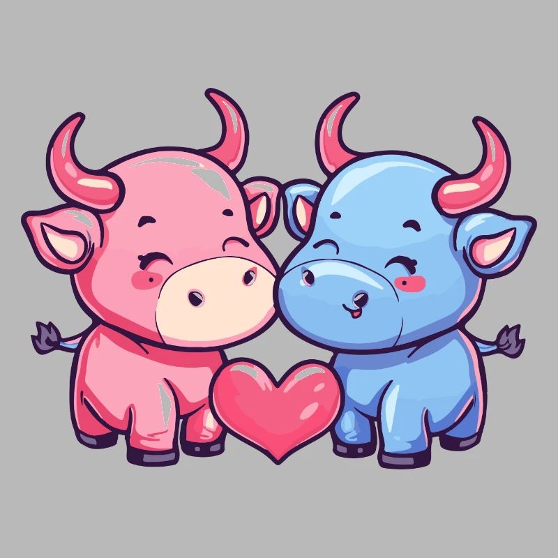 Stier Comic Paar Liebe