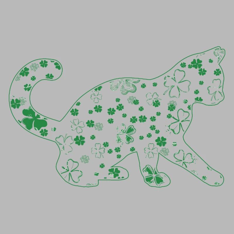 Mignon chat trèfle WoSt. La Journée de Patrick