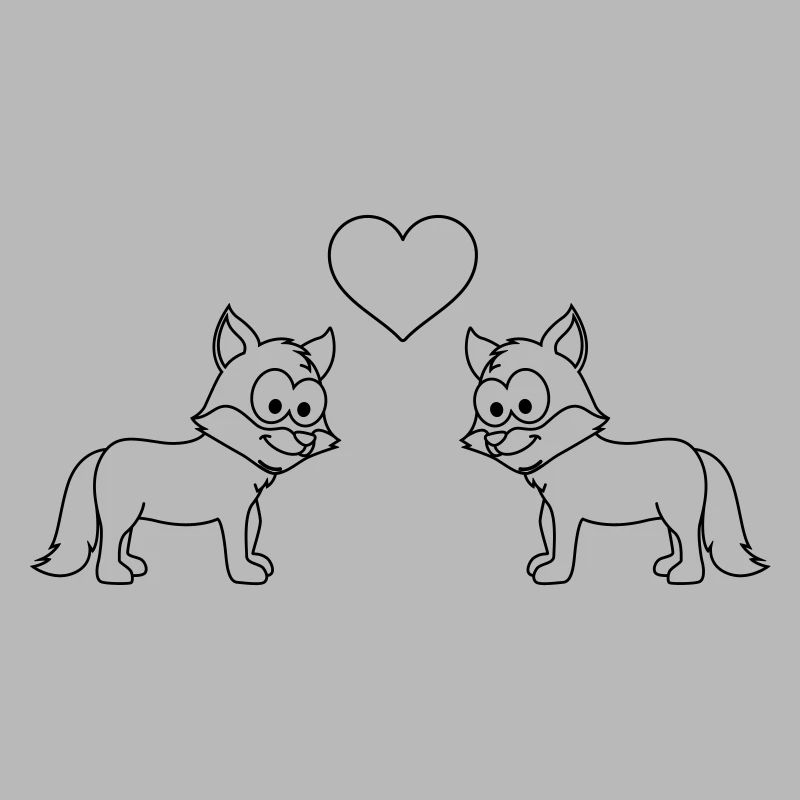 Fox Comic Couple Amour