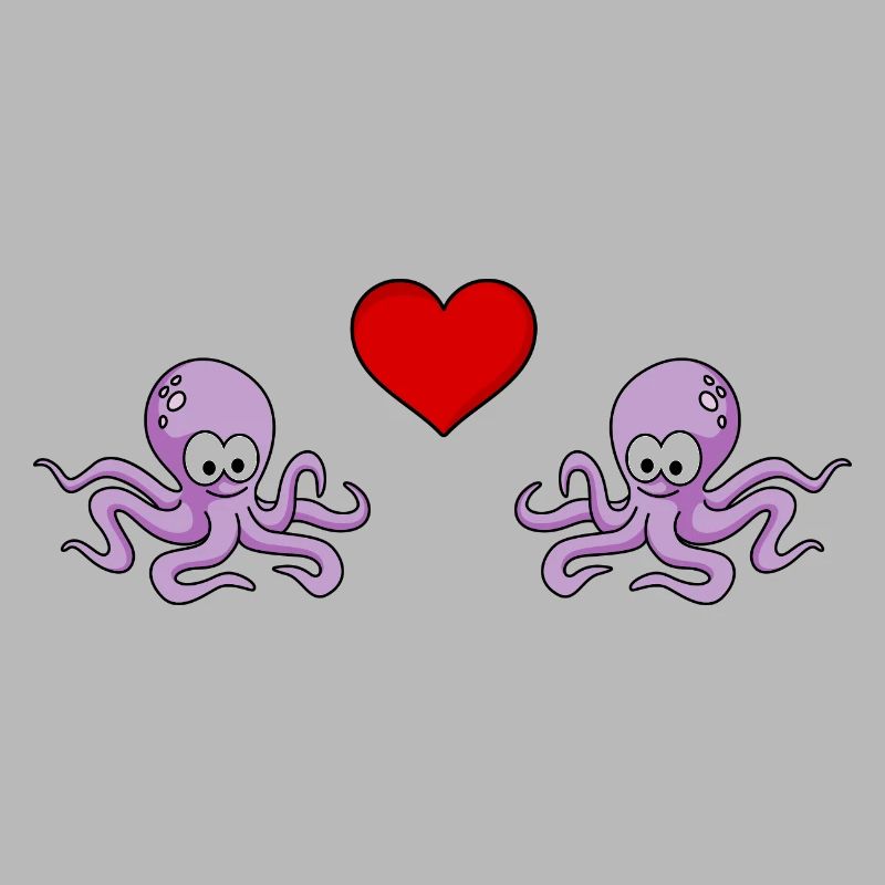 Krake Comic Paar liebe