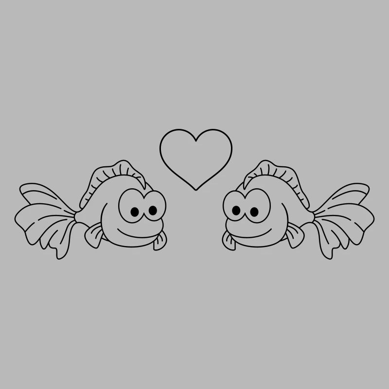Goldfisch Comic Paar liebe