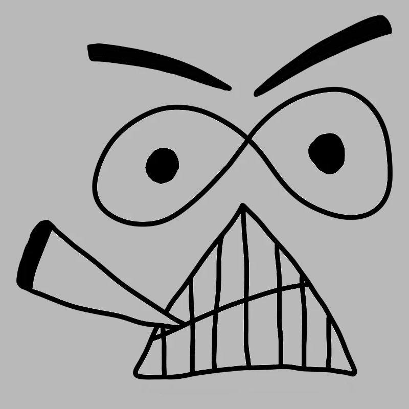 Cool Grumpy Face noir - Weska Face Collection