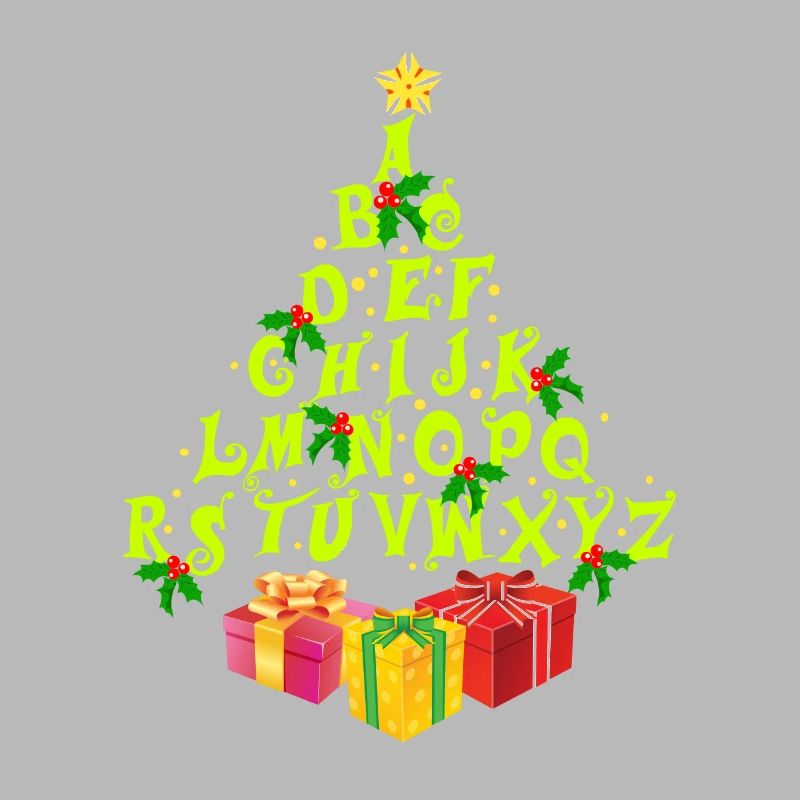 Lustiger Alphabet Weihnachtsbaum für Lehrer oder