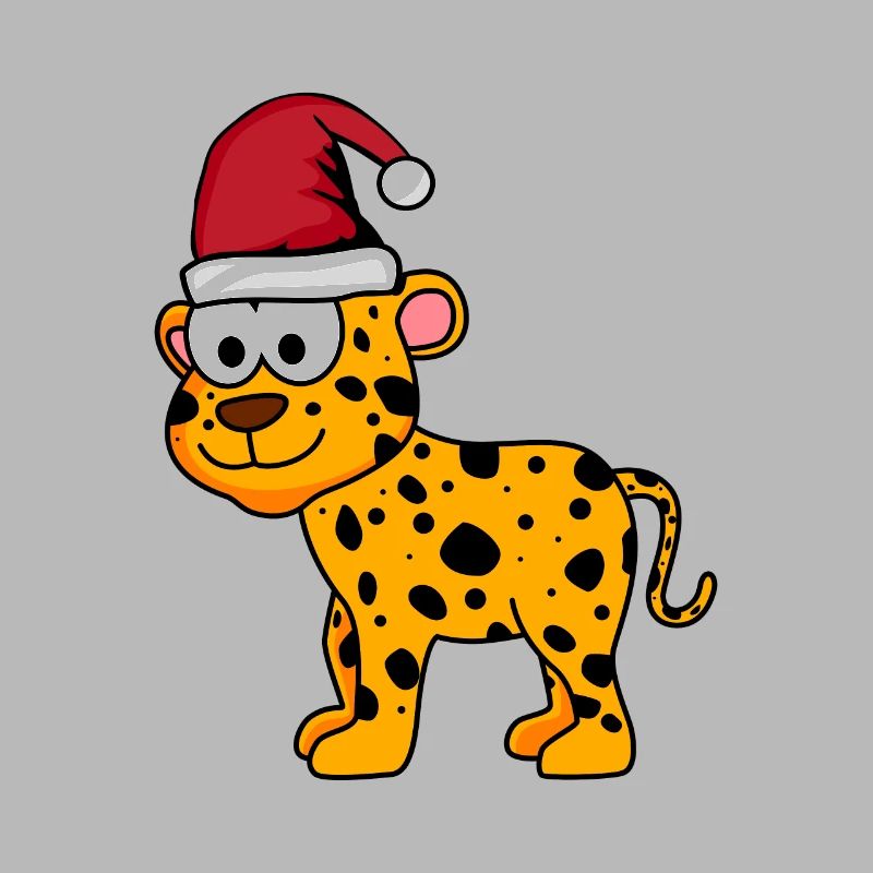 Leopard Comic Weihnachten