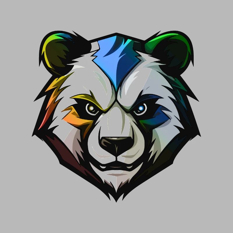 Panda Kopf Bunt