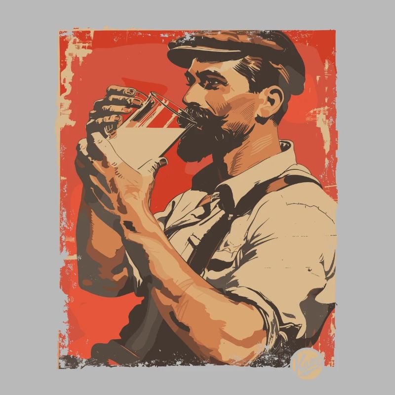 Handsome milkman drinking milk