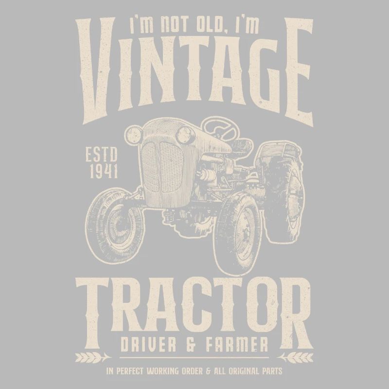 Oldtimer Traktor Bauer Geburtstag Geboren 1941