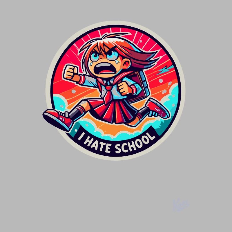 Laufendes Schulmädchen: Ich hasse Schule