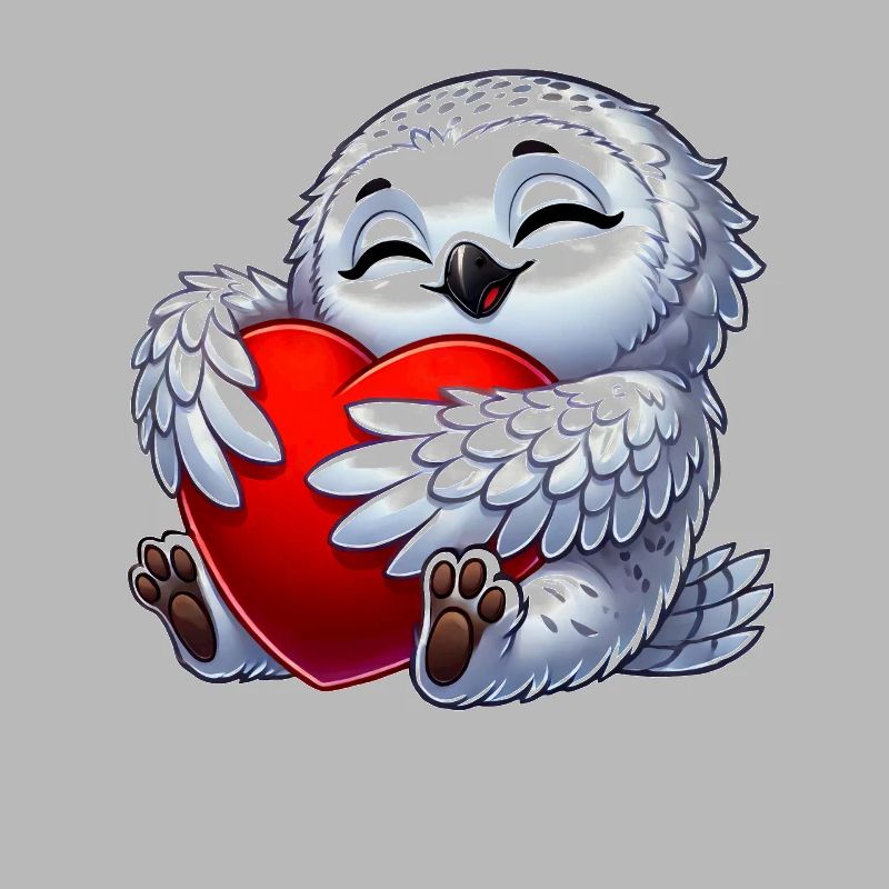 Verliebte Eule Schneeeule Herz Valentinstag