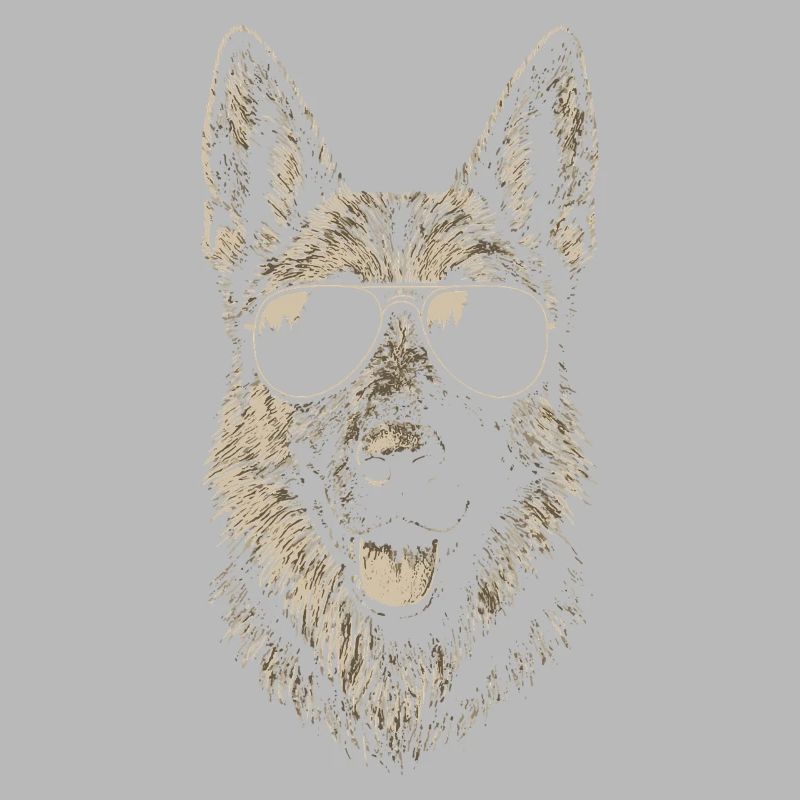 Deutscher Schäferhund Sonnenbrille Coole Illustration