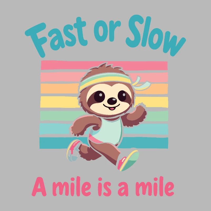 Schnell oder langsam eine Meile ist eine Meile Lustiges Faultier-Joggen