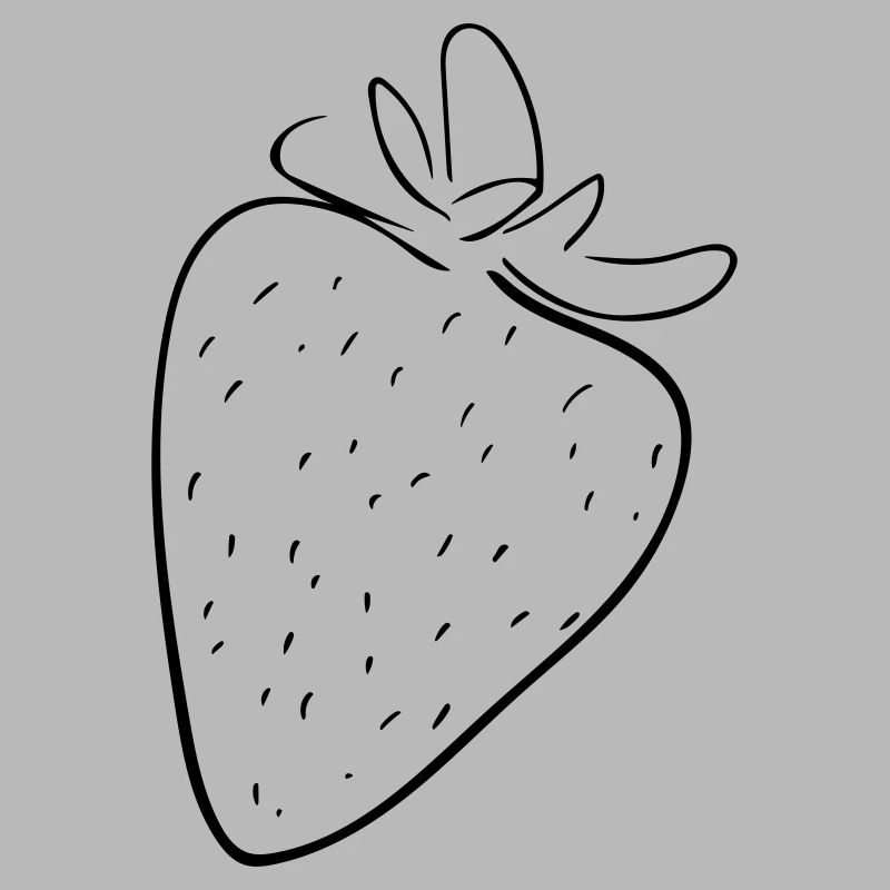 Erdbeere Line Art - Minimalistisch