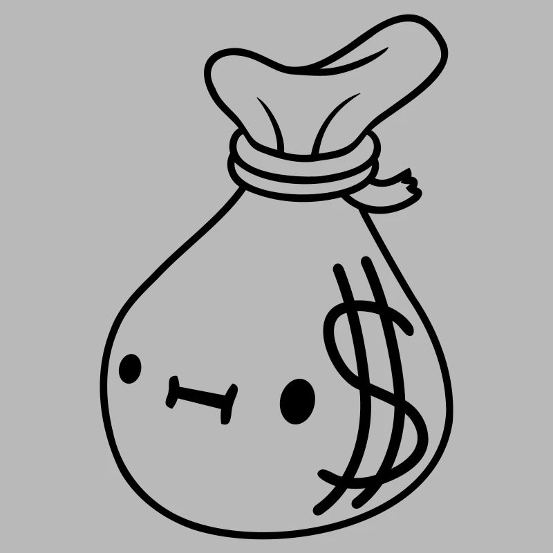Comic Gesicht Geld Sack