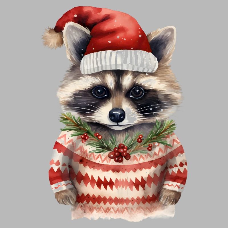 Waschbär Weihnachtspullover
