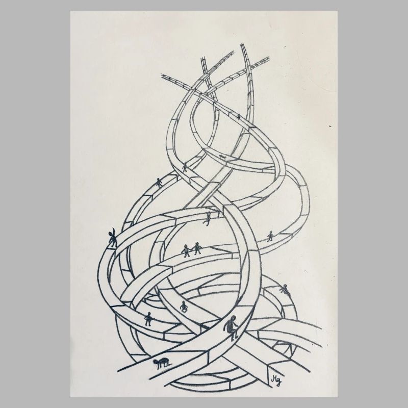 Loop labyrinth of paths