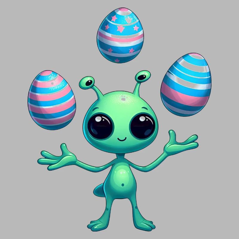 Ostern mit Alien: Eier-Jonglage