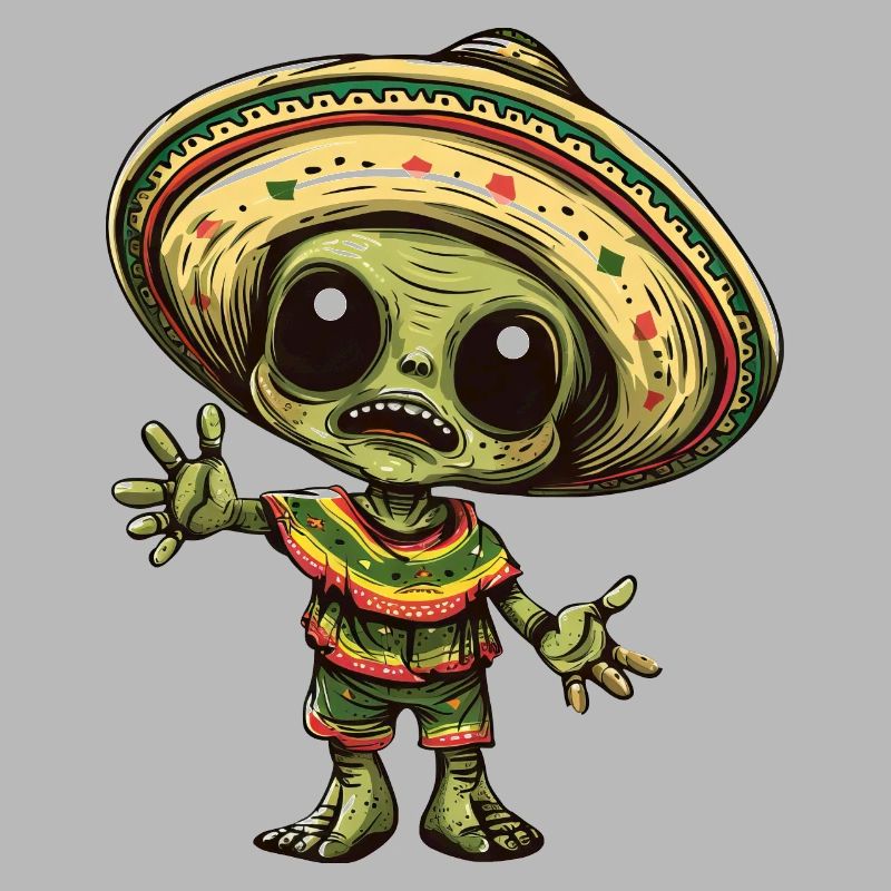 Cinco de Mayo Alien Zombie Celebration Design