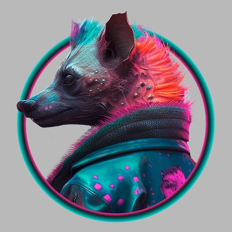 Punk Hyäne in Lederjacke