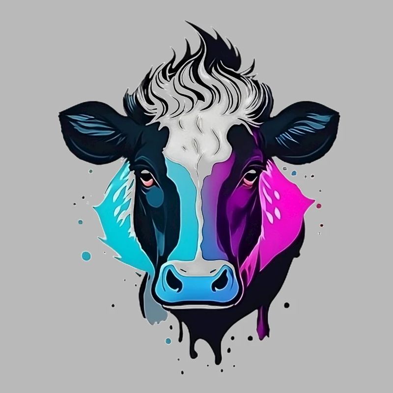 Cow's head colorful