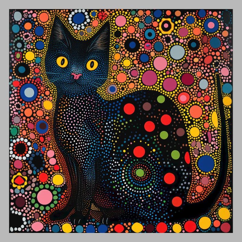 schwarze katze, katzen, bunt, tier, geschenk