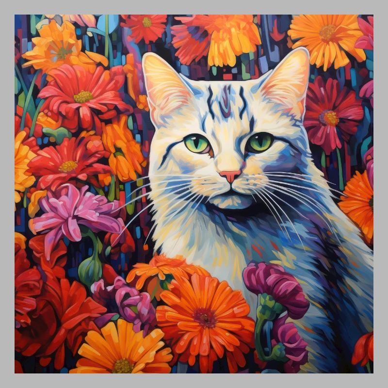 Katze, katzenmotiv, blumen, geschenk, geschenkidee