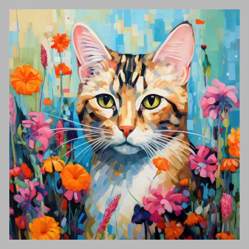 Katze, katzenmotiv, blumen, geschenk, geschenkidee