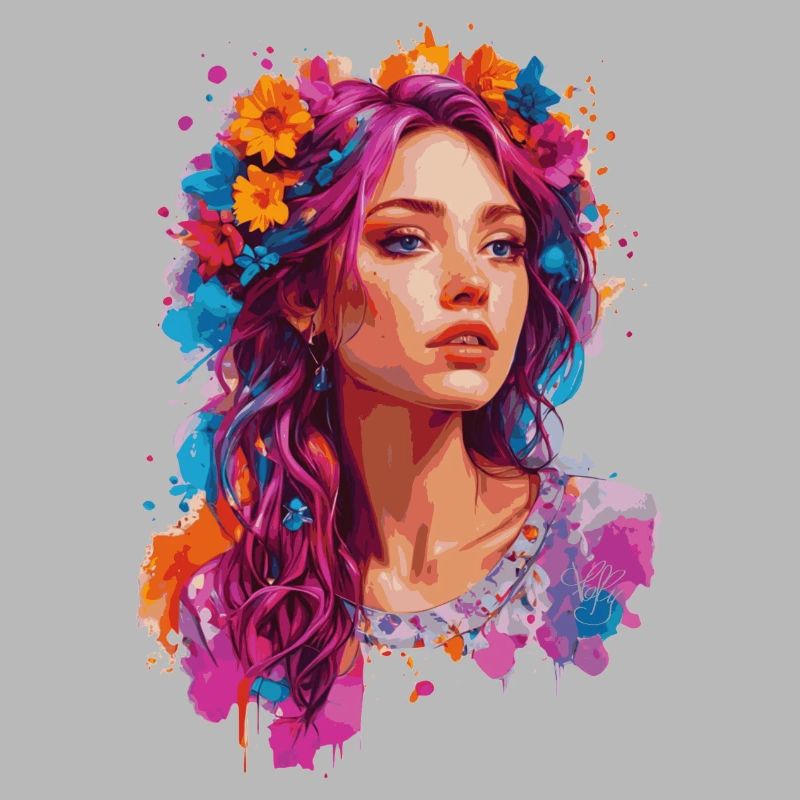 Mädchen mit Blumen 🌸