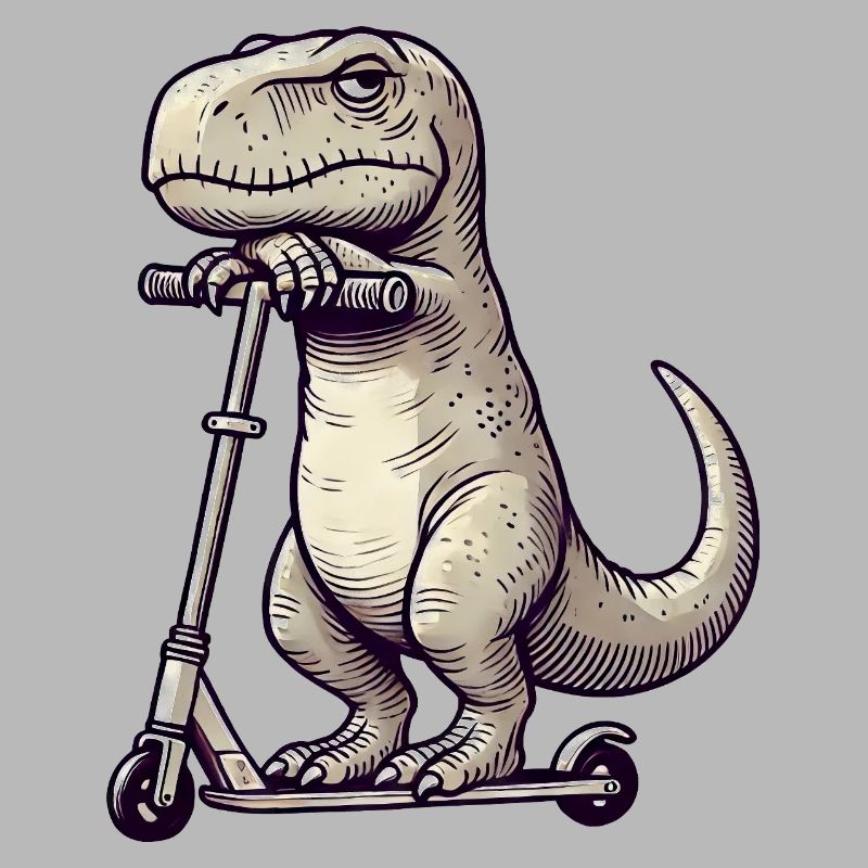 Grumpy Dino T-Rex sur Kickroller Comic